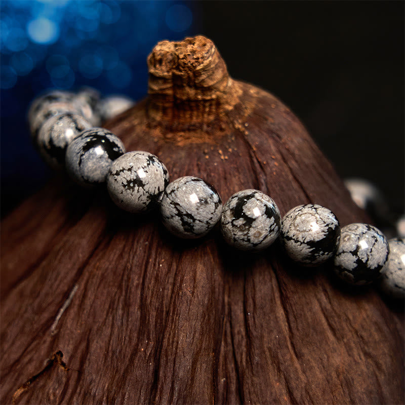 KarmaRipple's Snowflake Obsidian Balance Bracelet p4