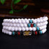 White Porcelain Six True Words 'Om Mani Padme Hum' / 8mm / 15-19cm