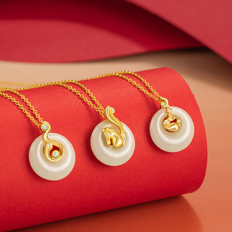 KarmaRipple's Chinese Zodiac Hetian Jade 925 Sterling Silver Abundance Pendant Necklace p14