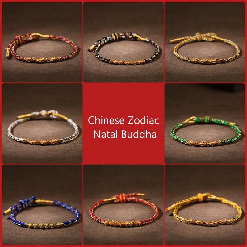 KarmaRipple's Handmade Chinese Zodiac Natal Buddha Fortune Strength Woven Rope Bracelet p9