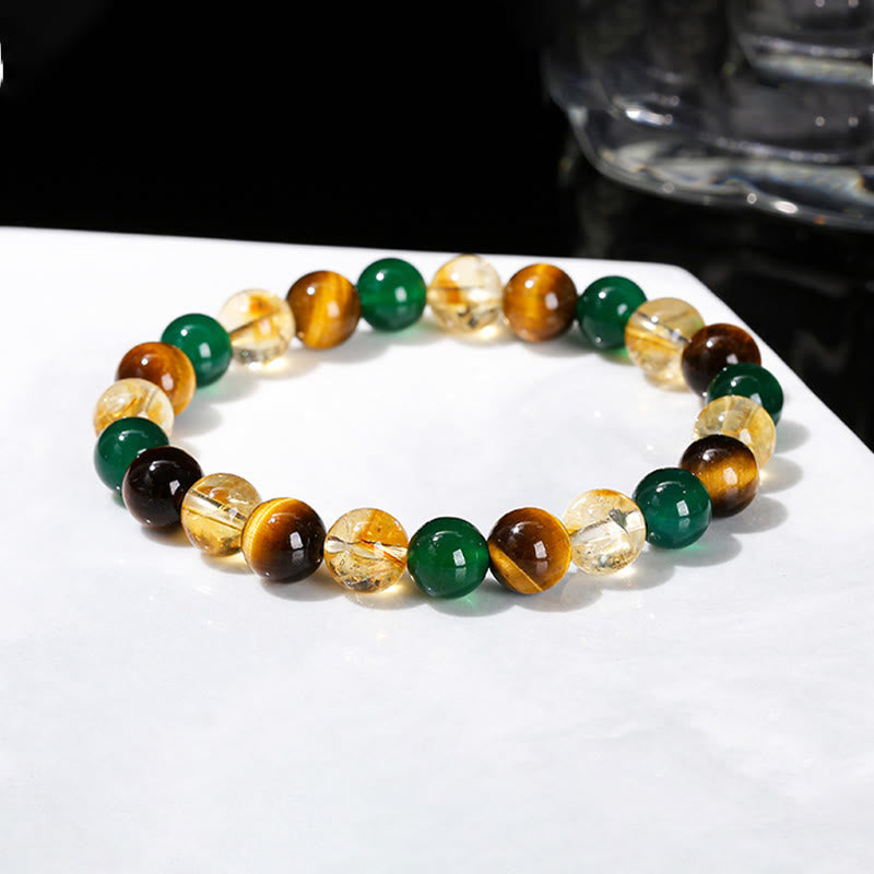 KarmaRipple's Authentic Tiger Eye Green Agate Citrine Mix And Match Beadwork Protection Bracelet p11