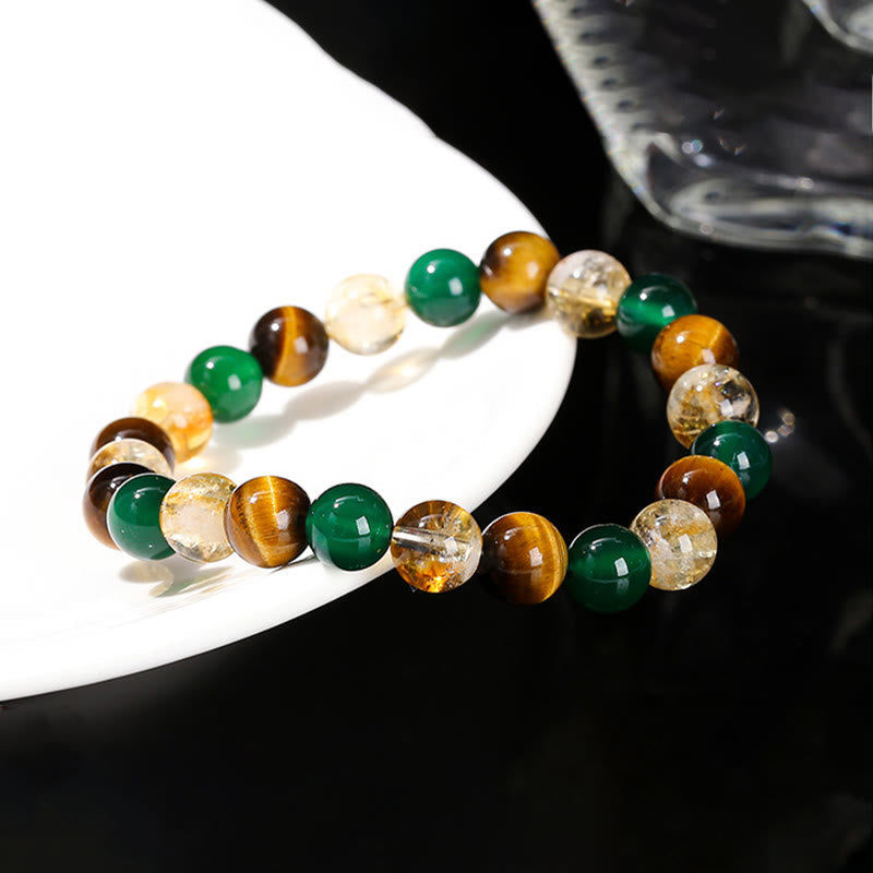 KarmaRipple's Authentic Tiger Eye Green Agate Citrine Mix And Match Beadwork Protection Bracelet p5