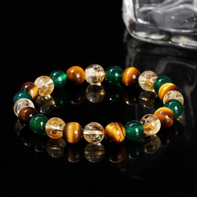 KarmaRipple's Authentic Tiger Eye Green Agate Citrine Mix And Match Beadwork Protection Bracelet p12