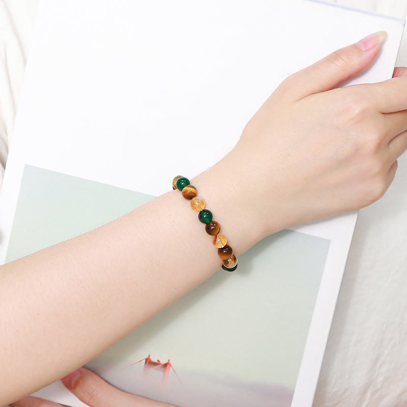 KarmaRipple's Authentic Tiger Eye Green Agate Citrine Mix And Match Beadwork Protection Bracelet p6