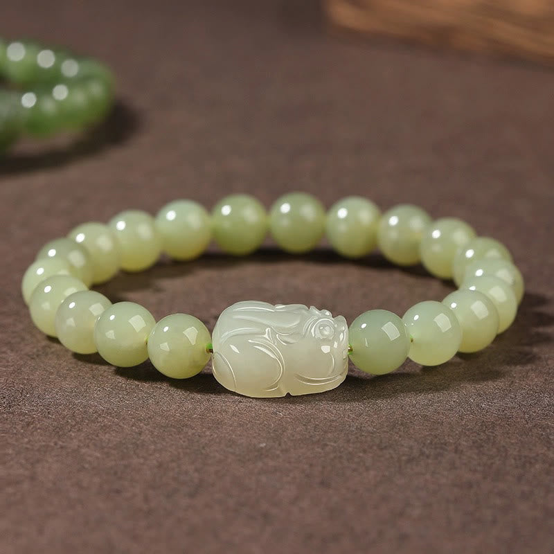KarmaRipple's Authentic Hetian Jade PiXiu Carved Fortune Bracelet p18