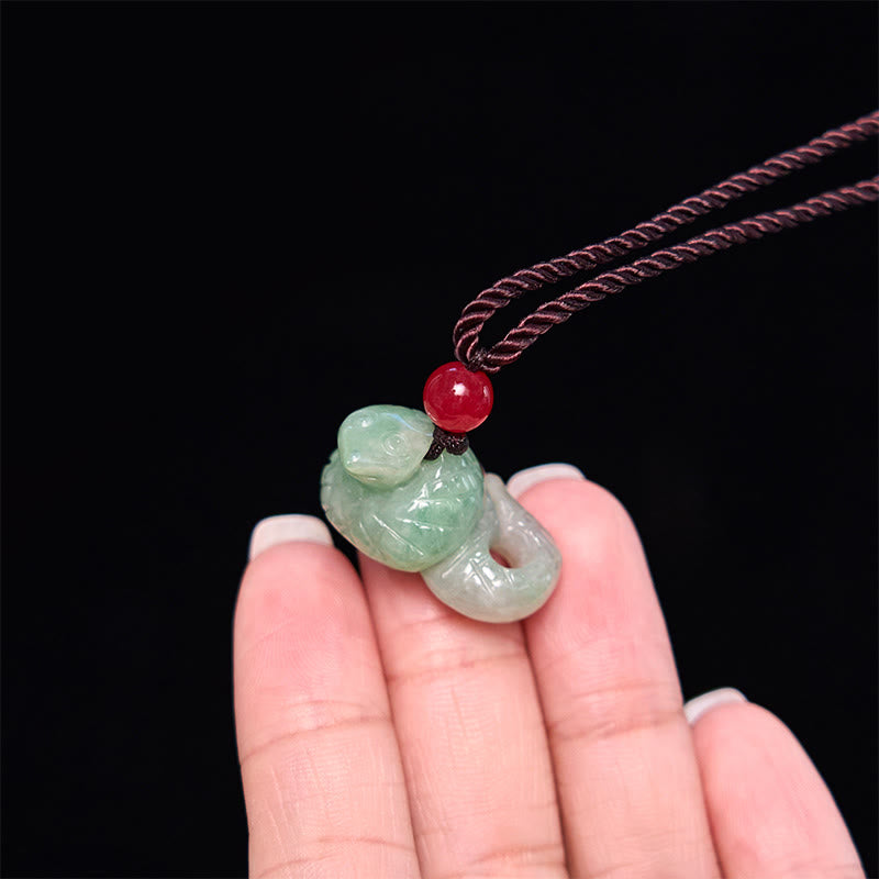 KarmaRipple's Chinese Zodiac Year of the Snake Authentic Jade Fortune Pendant Necklace p5