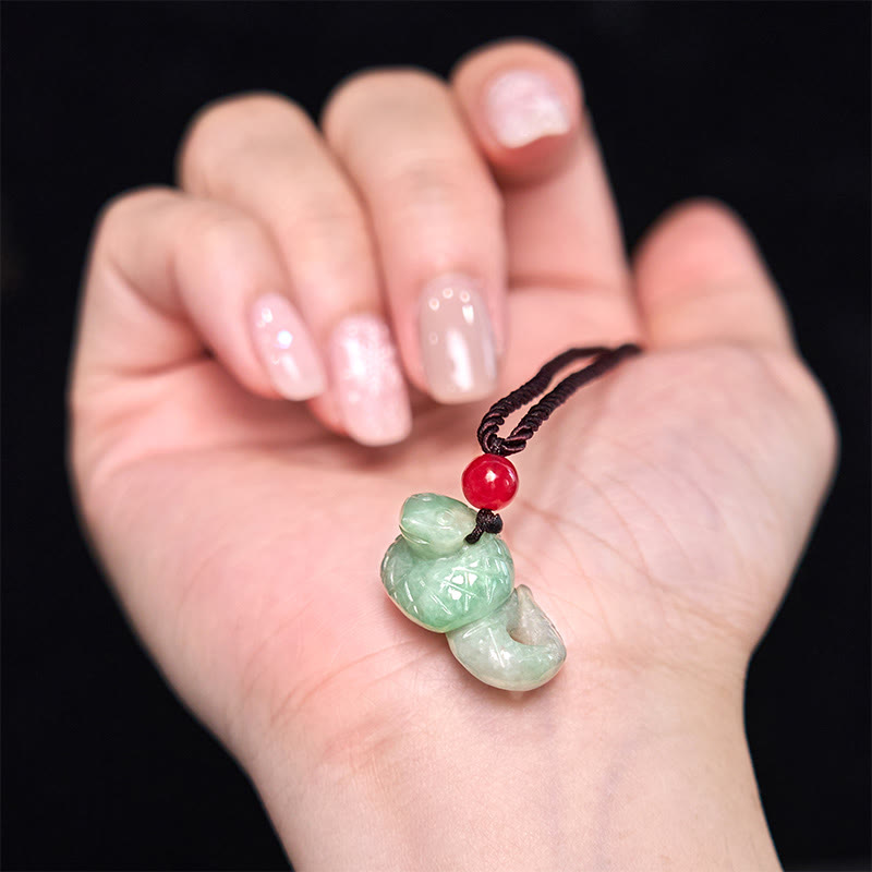 KarmaRipple's Chinese Zodiac Year of the Snake Authentic Jade Fortune Pendant Necklace p7