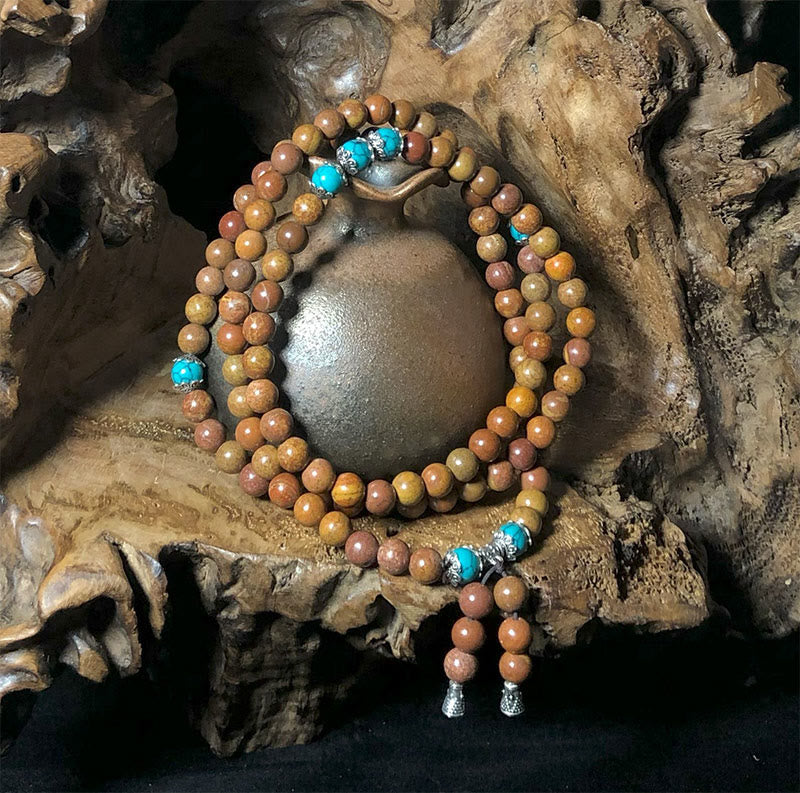 KarmaRipple's 108 Mala Beadwork Bian Stone Balancing Bracelet p1