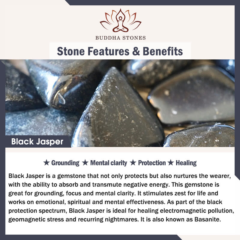 KarmaRipple's 108 Mala Beadwork Black Jasper Rhodonite Khaki Tassel Balancing Bracelet p9