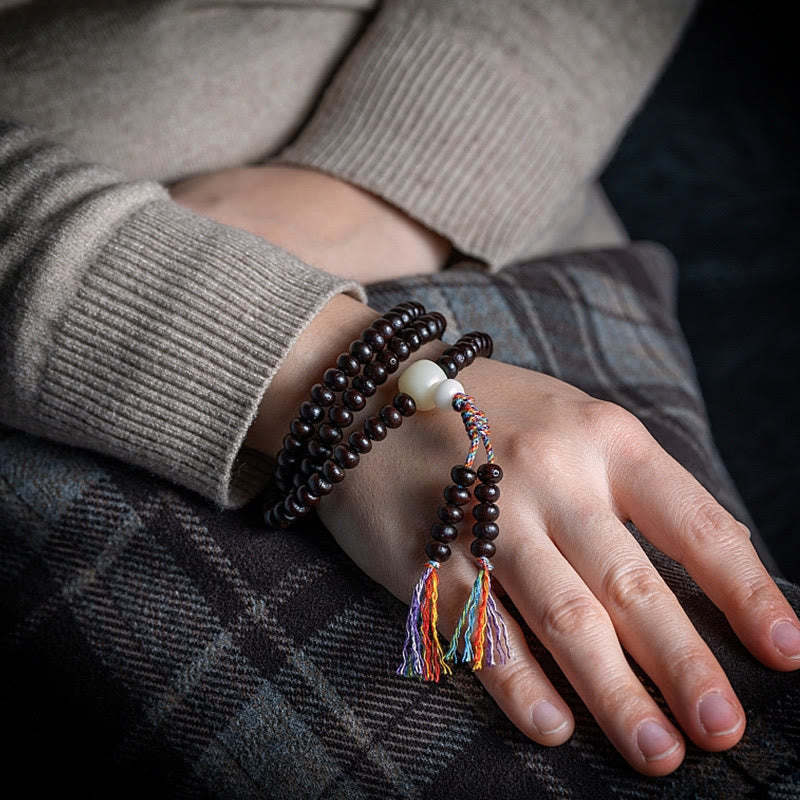 KarmaRipple's 108 Mala Beadwork Bowl Bodhi Seed Colored Rope Peace Bracelet p5