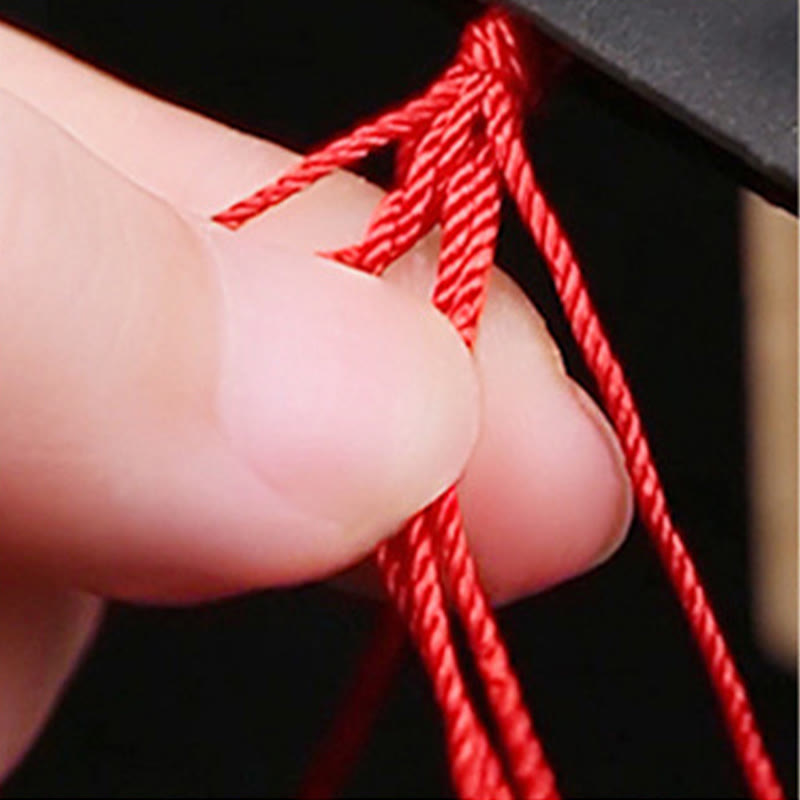 KarmaRipple's 999 Sterling Silver Lotus Pod Design Fortune Red Green String Bracelet p17