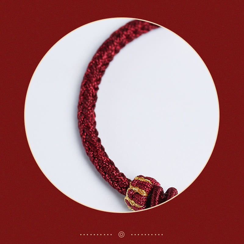 KarmaRipple's 999 Sterling Silver Lotus Pod Design Fortune Red Green String Bracelet p13