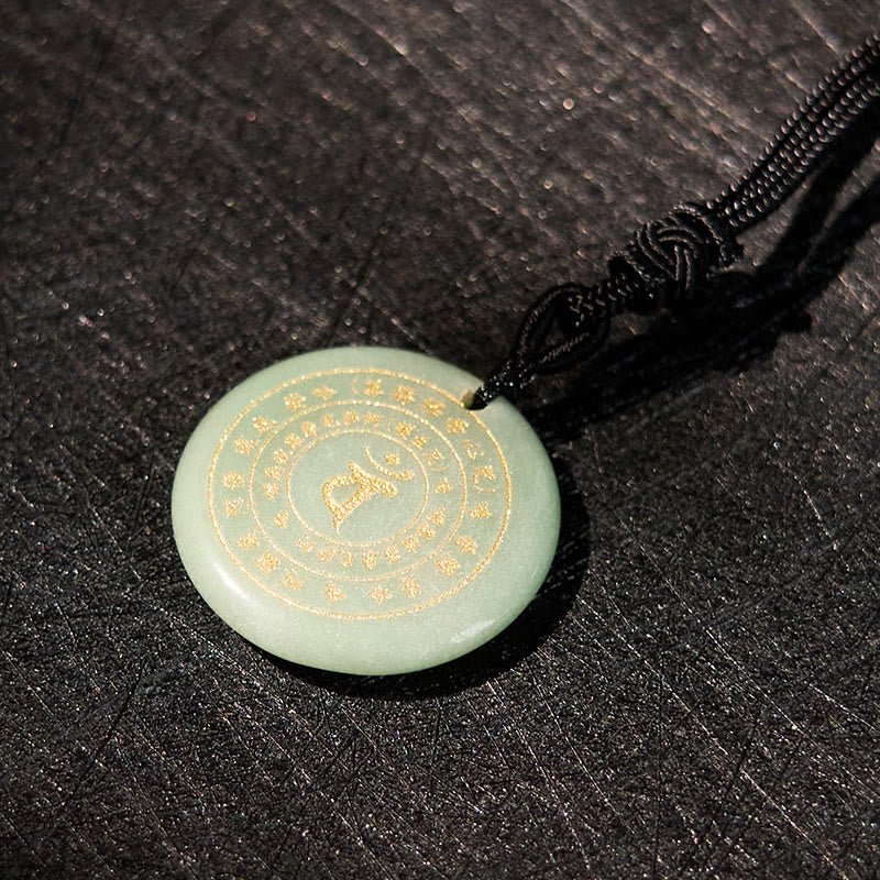 KarmaRipple's Vairocana Tathagata Sanskrit Mantra Various Gemstone Black Obsidian Green Aventurine Strength Pendant Necklace p20