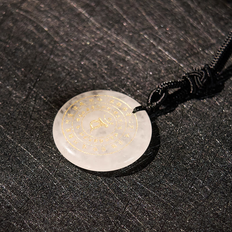 KarmaRipple's Vairocana Tathagata Sanskrit Mantra Various Gemstone Black Obsidian Green Aventurine Strength Pendant Necklace p14