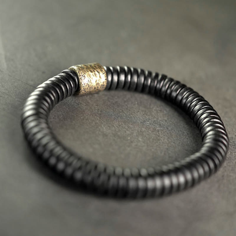 KarmaRipple's Ebony Wood Bronze Brass Calm Bracelet p2