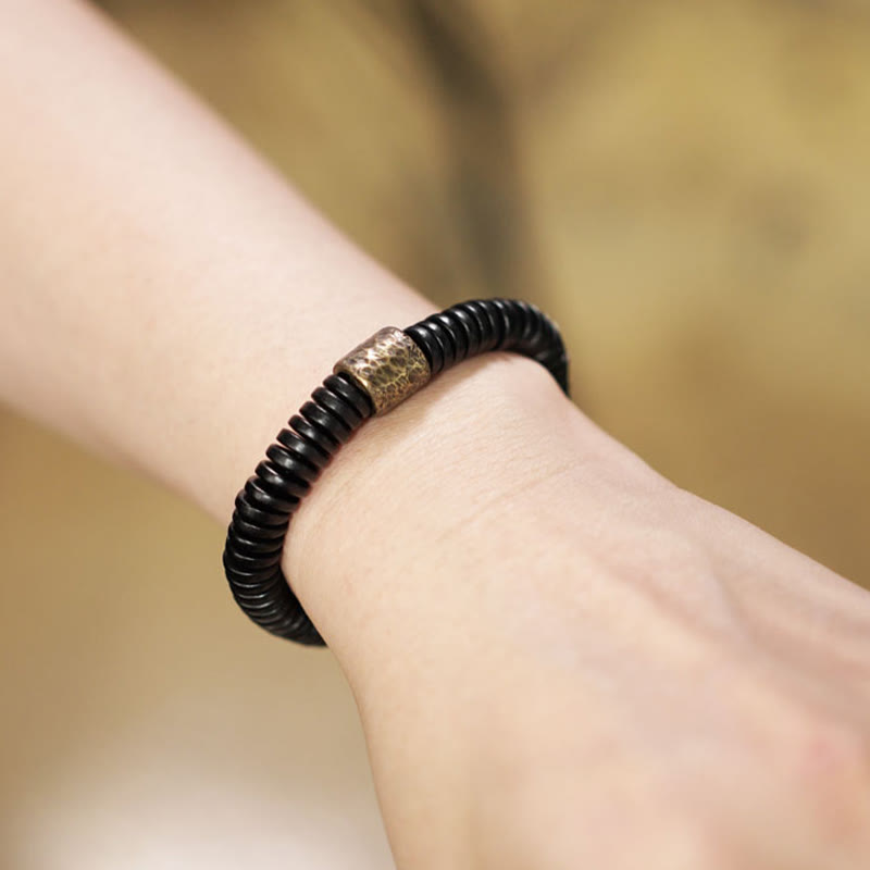 KarmaRipple's Ebony Wood Bronze Brass Calm Bracelet p11