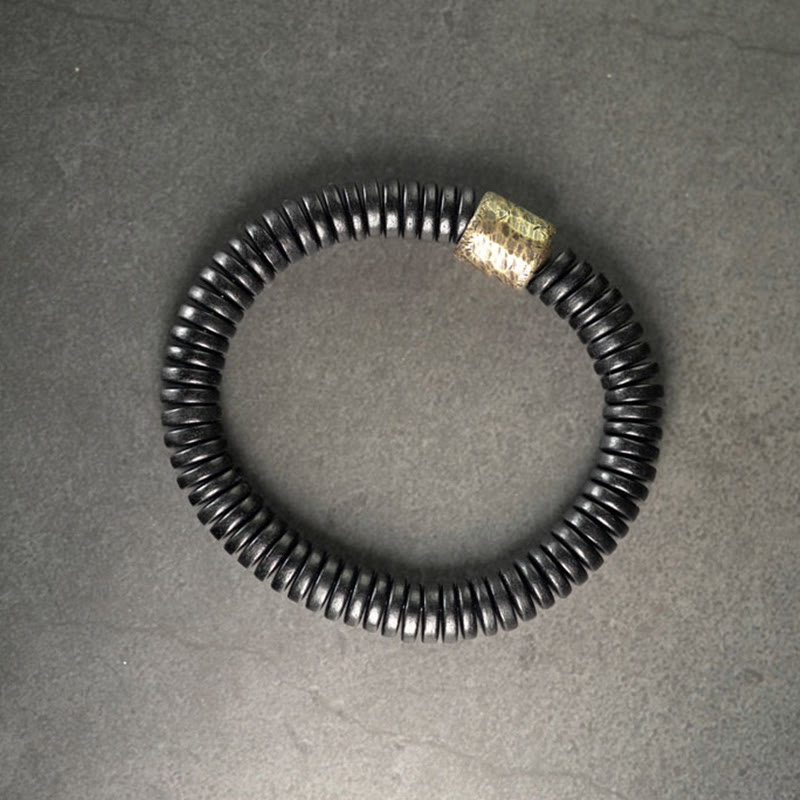 KarmaRipple's Ebony Wood Bronze Brass Calm Bracelet p7