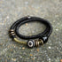 Ebony Wood Brass Dzi Bead Black Onyx / 15-15.5cm
