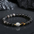 Black Obsidian 999 Sterling Silver Tiger Eye(Wrist Circumference: 14-16.5cm)