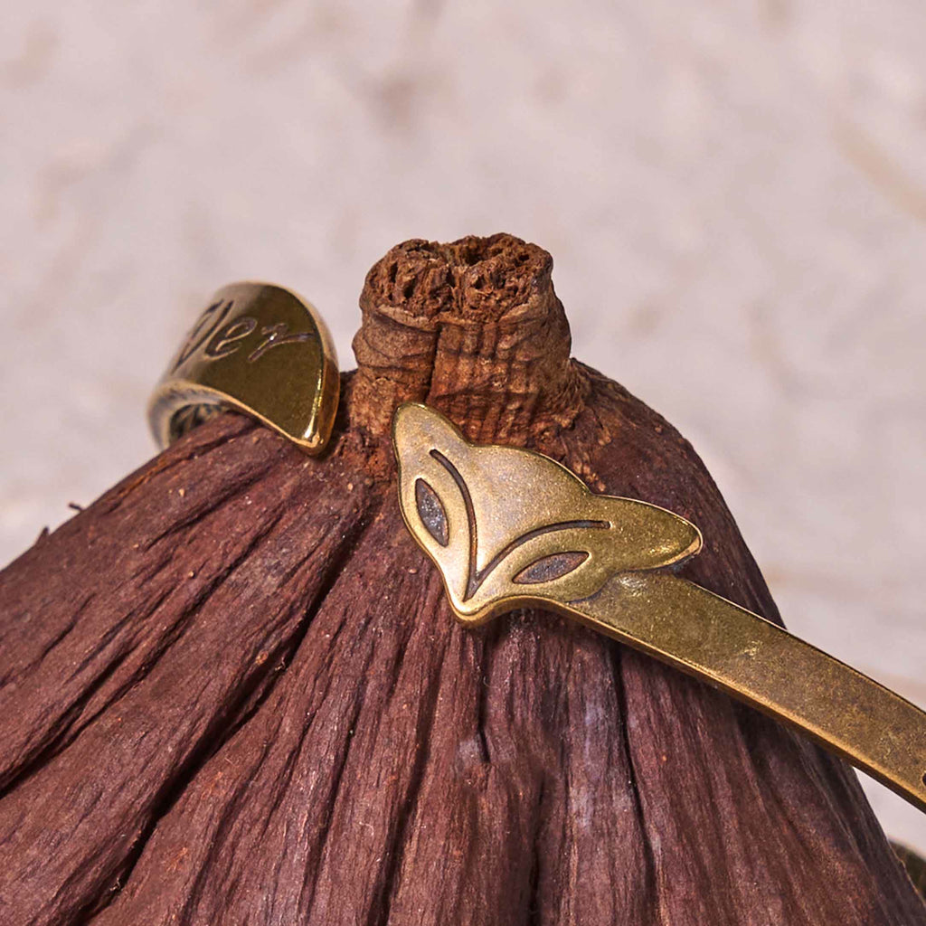 KarmaRipple's Fox Head Bronze Brass 'Love You Forever' Fortune Self Care Bracelet Bangle p4