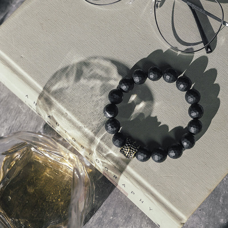 KarmaRipple's Matte Frosting Black Onyx Bronze Brass Protection Bracelet p8