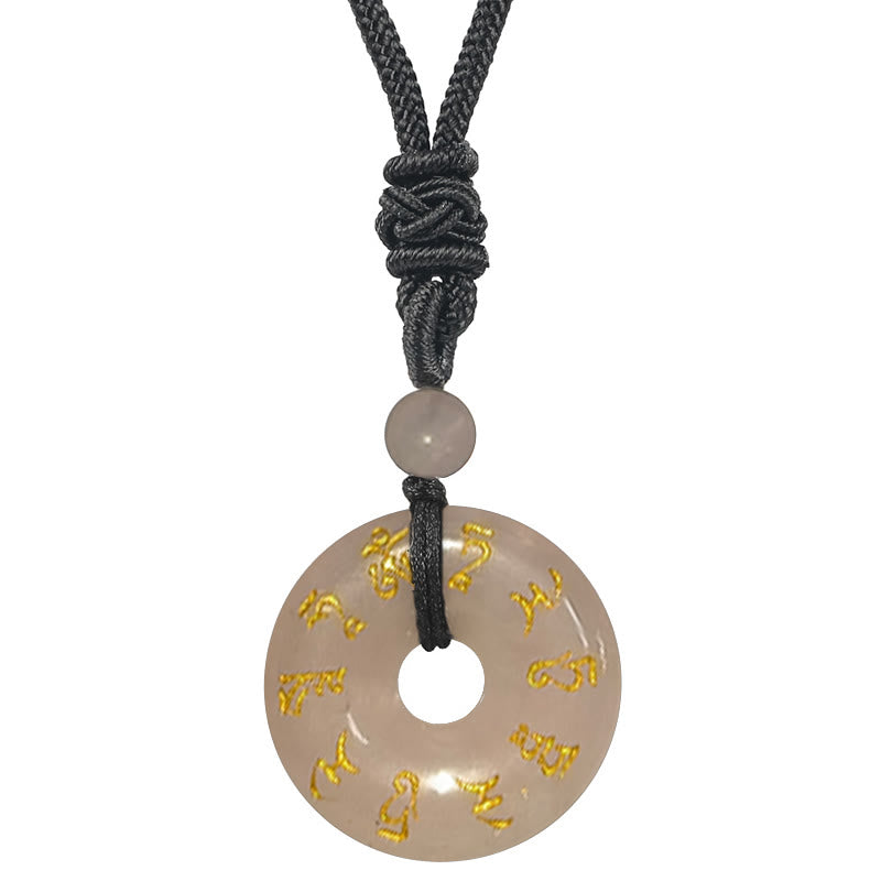 KarmaRipple's Green Tara Mantra Authentic Various Gemstone Black Obsidian Fulfilment Pendant Necklace p3