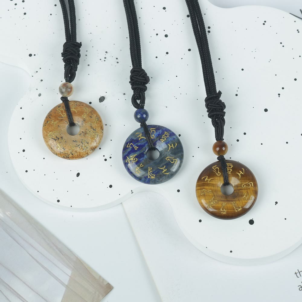 KarmaRipple's Green Tara Mantra Authentic Various Gemstone Black Obsidian Fulfilment Pendant Necklace p20