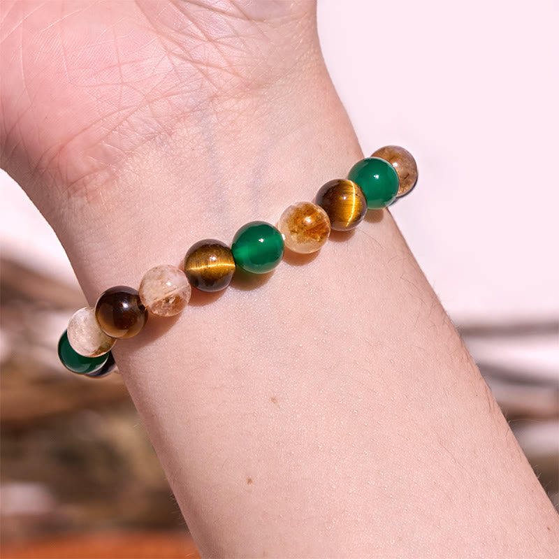KarmaRipple's Authentic Tiger Eye Green Agate Citrine Mix And Match Beadwork Protection Bracelet p4