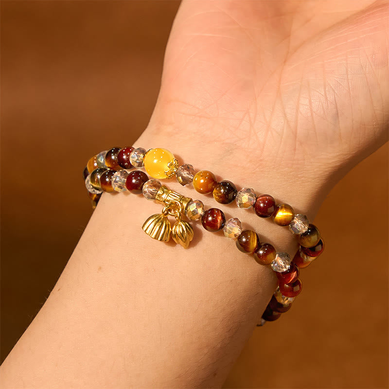 KarmaRipple's Colorful Tiger Eye Lotus Multi-circle Elastic Rope Protection Bracelet p3