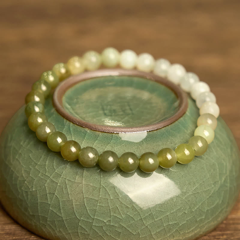 KarmaRipple's Hetian Jade Gradient Color Abundance Bracelet p2