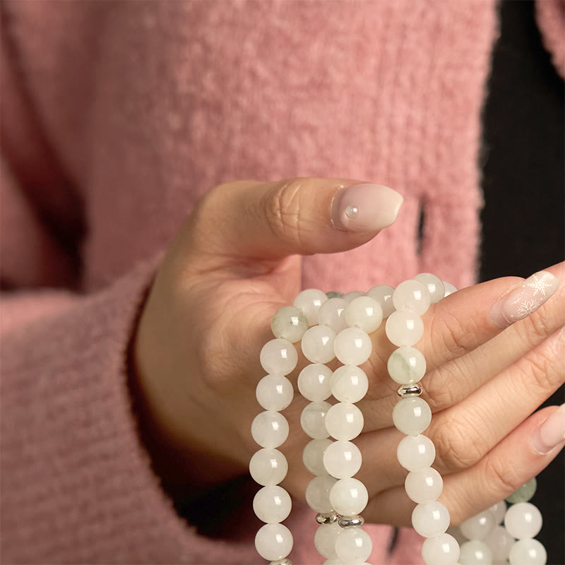 KarmaRipple's 108 Mala Beadwork Authentic Tianshan Jade Lotus Fortune Bracelet p6