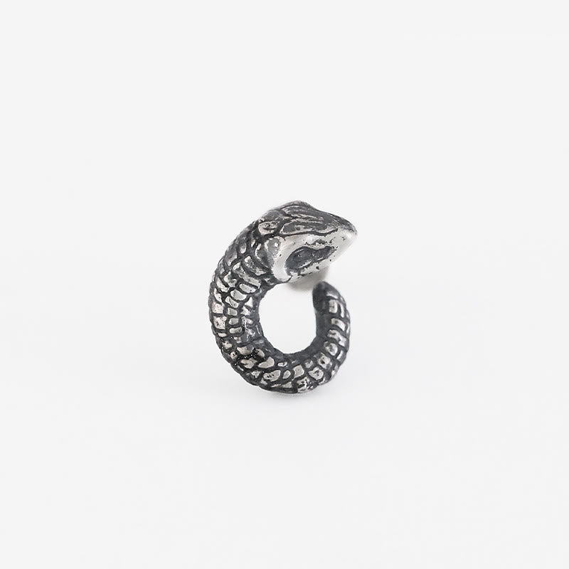 KarmaRipple's 999 Sterling Silver Snake Texture Year Of The Snake Protection Balance Earrings p10