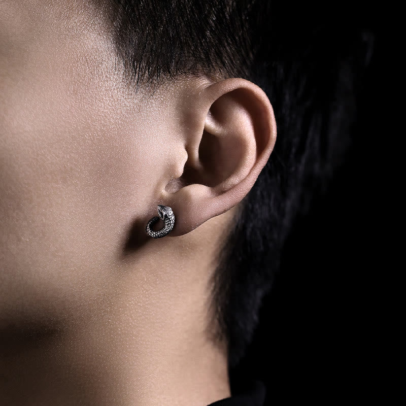 KarmaRipple's 999 Sterling Silver Snake Texture Year Of The Snake Protection Balance Earrings p14