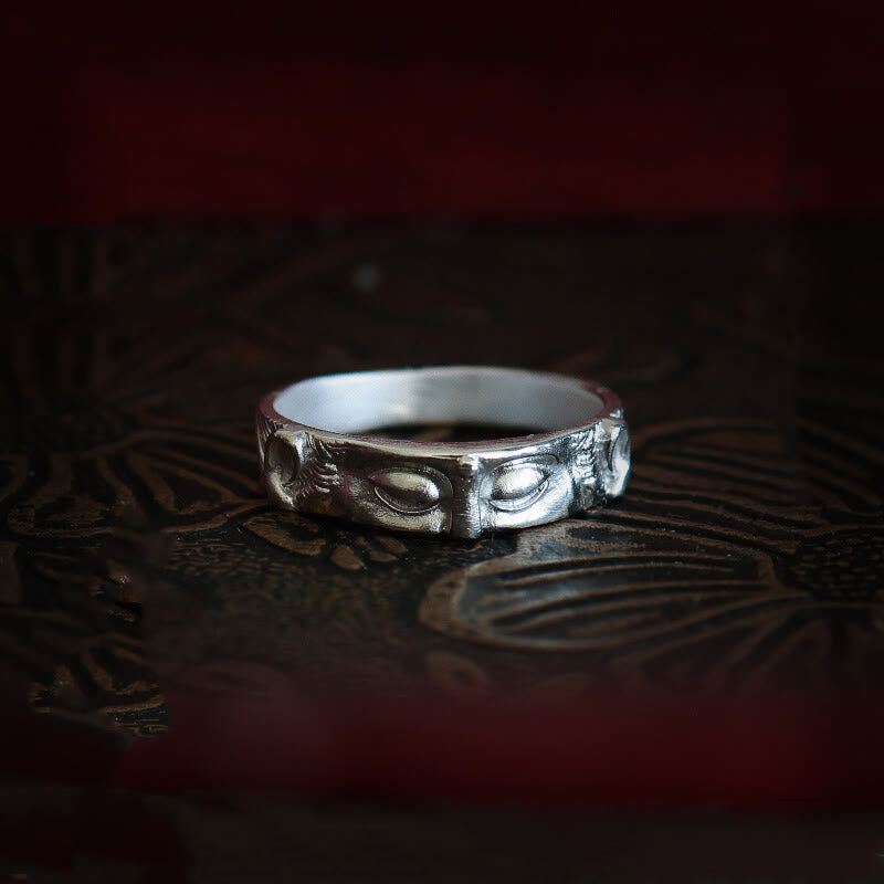 KarmaRipple's 999 Sterling Silver Buddha Eyes Protection Ring p11