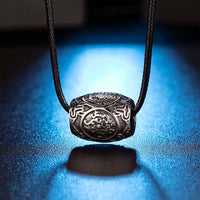 KarmaRipple's Tibetan Om Mani Padme Hum Four Mythical Beasts Titanium Steel Wisdom Pendant Necklace