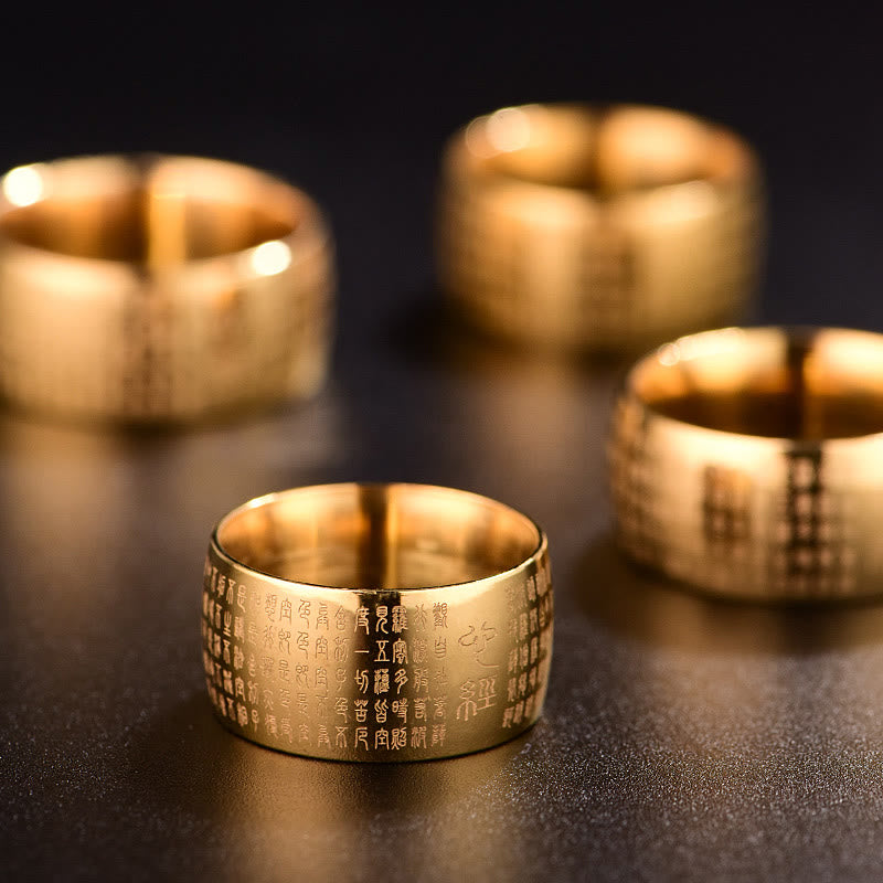 KarmaRipple's Tibetan Seal Heart Sutra Titanium Steel Balance Ring p10