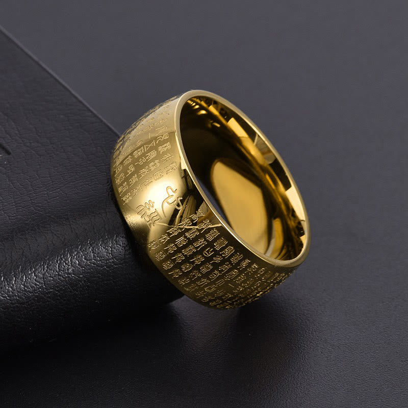 KarmaRipple's Tibetan Seal Heart Sutra Titanium Steel Balance Ring p3
