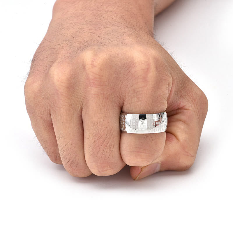 KarmaRipple's Tibetan Seal Heart Sutra Titanium Steel Balance Ring p14