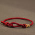 Dark Red String / 999 Sterling Silver Golden Ring