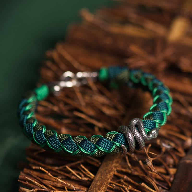 KarmaRipple's Year of the Snake 999 Sterling Silver String Protection Woven Bracelet p3