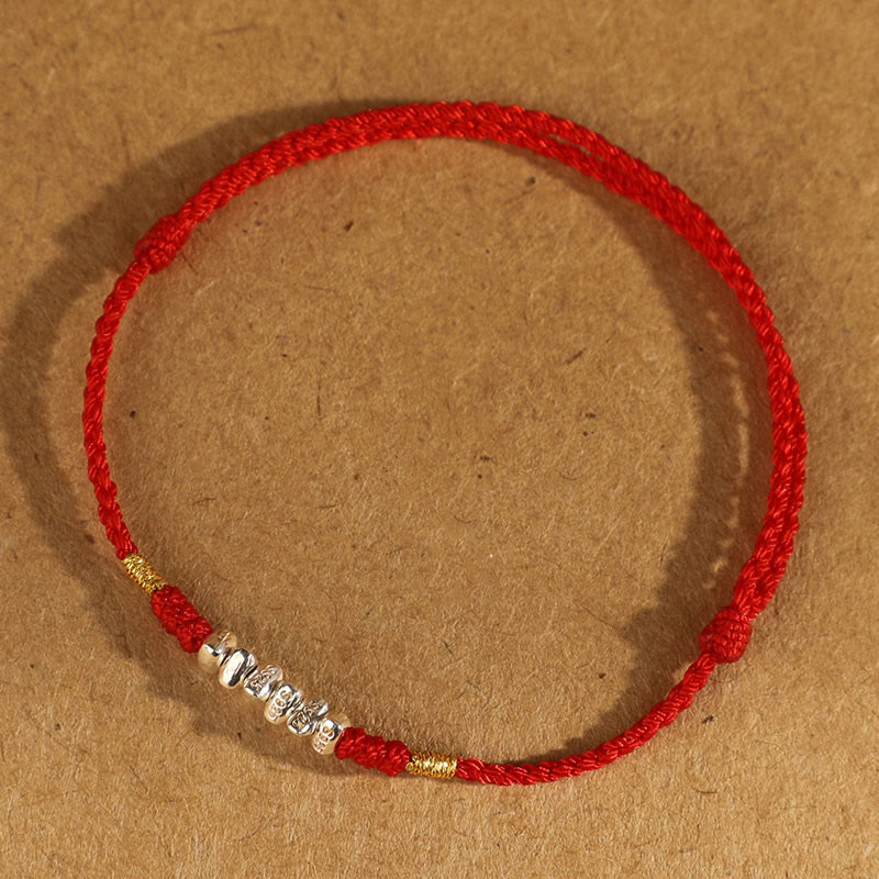 KarmaRipple's 925 Sterling Silver String Protection Fortune Ultra-Thin Woven Bracelet Anklet p14