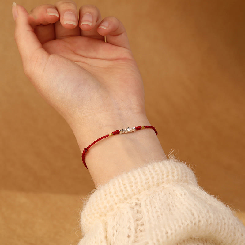 KarmaRipple's 925 Sterling Silver String Protection Fortune Ultra-Thin Woven Bracelet Anklet p7