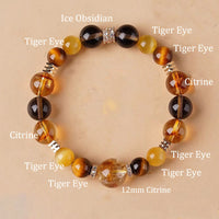 KarmaRipple's Citrine Topaz Tiger Eye Happiness Bracelet