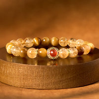 KarmaRipple's Citrine Tiger Eye Red Agate Generosity Bracelet