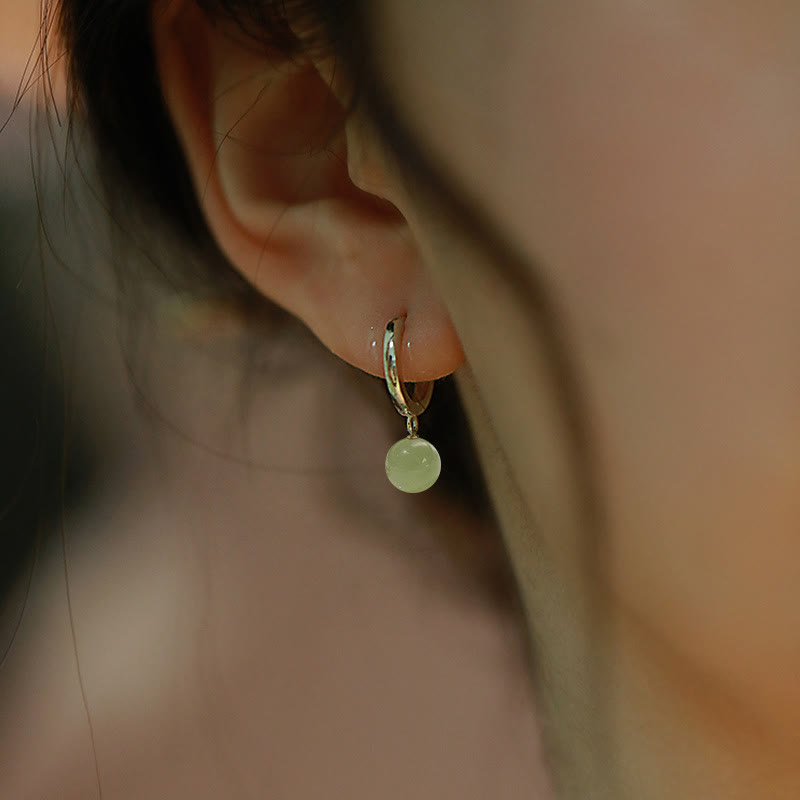 KarmaRipple's Round Jade Bead Prosperity Earrings p4