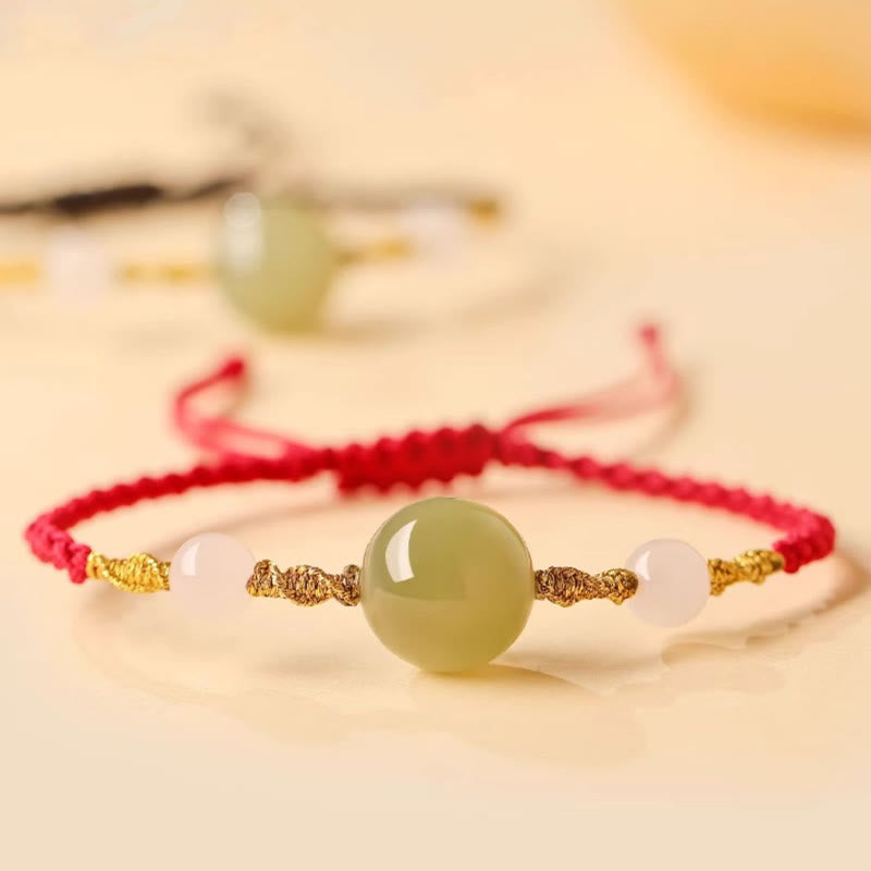 KarmaRipple's Hetian Jade Black Onyx Red Agate Bead Fortune Woven Bracelet p18