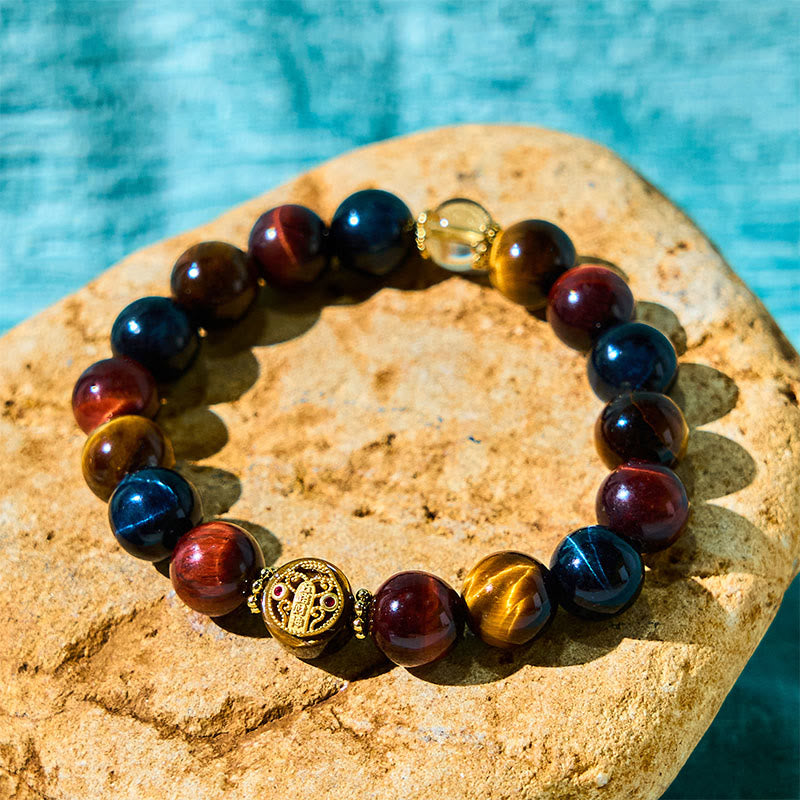 KarmaRipple's Tiger Eye Stone Beadwork Protection Courage Bracelet p3