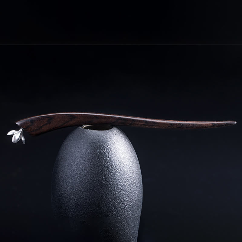 KarmaRipple's 925 Sterling Silver Classical Ebony Magnolia Flower Blessing Hairpin p6