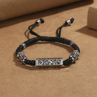 KarmaRipple's Tibetan Black String Bronze Om Mani Padme Hum Pixiu Protection Woven Bracelet