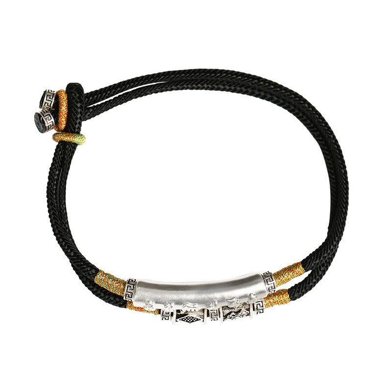 KarmaRipple's Dragon Weave Sterling Silver Om Mani Padme Hum Double Hand Woven Bracelet p4